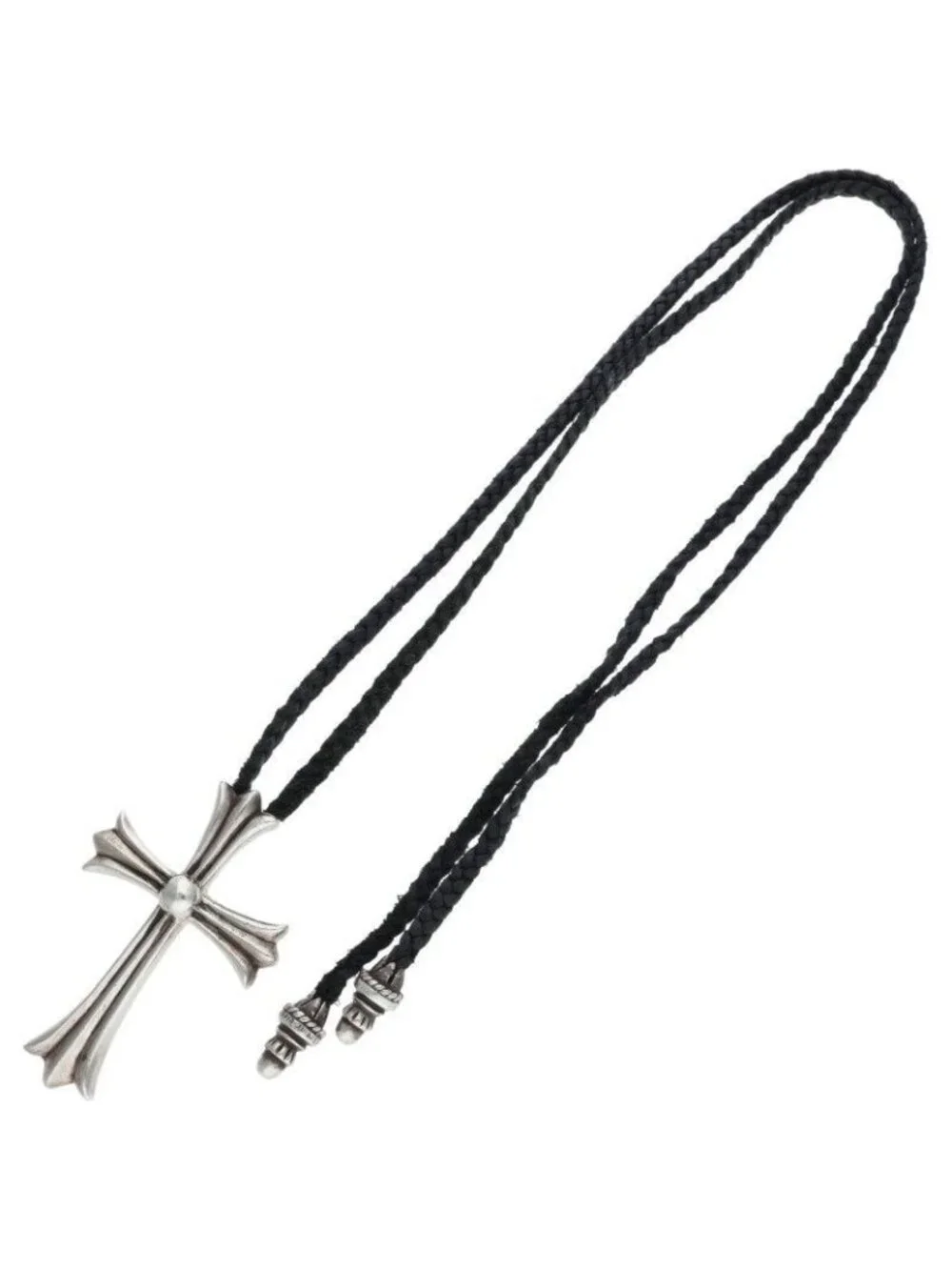 Chrome Hearts CH LG BC Large CH Cross Boro Chip Silver Necklace
